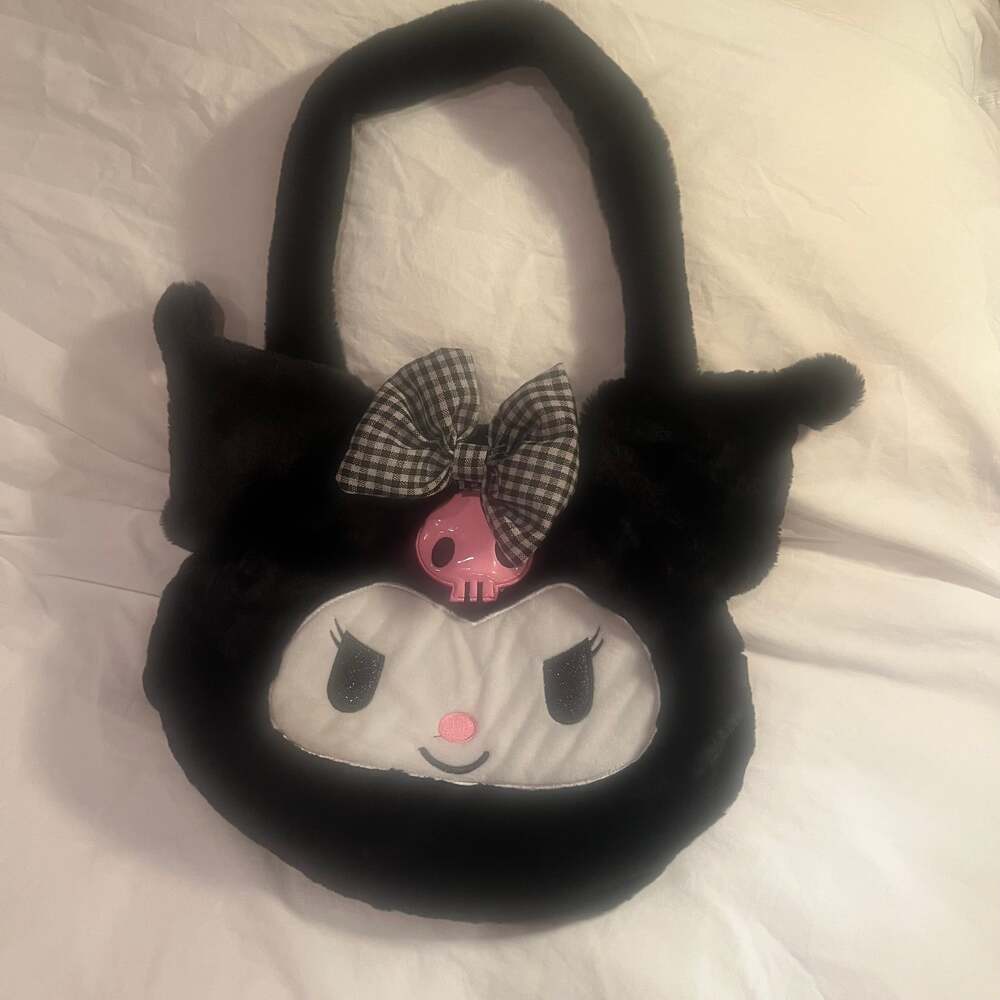 Kuromi Kawaii Sanrio Plush Handbags Shoulder Bags Fashion  Bags Purses